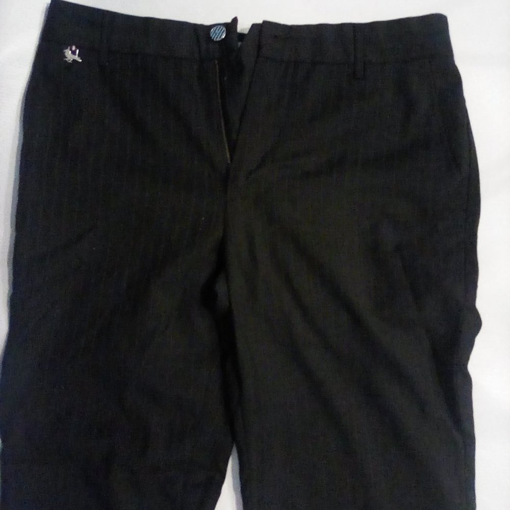 BLACK W PINSTRIPE SLACKS DRY CLEAN 30 X 32 LIKE NEW